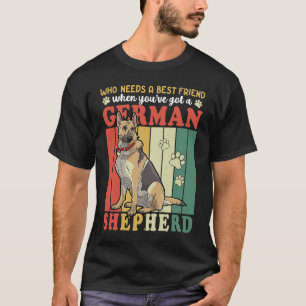 Duitse Herdershond Beste Hondenvriend Retro Plus S T-shirt