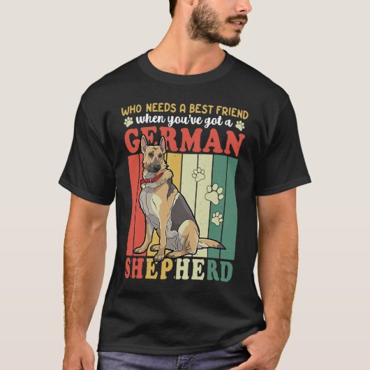 Duitse Herdershond Beste Hondenvriend Retro Plus S T-shirt (Voorkant)