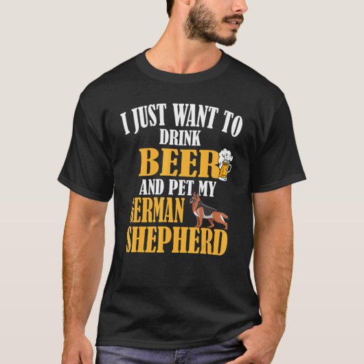 Duitse Herdershond Bier T-shirt (Voorkant)