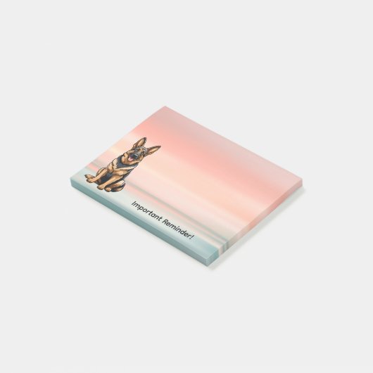 Duitse Herdershond bij zonsondergang Post-it® Notes (Schuin)