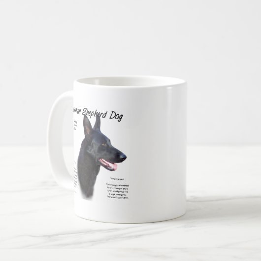 Duitse herdershond (blk) Geschiedenis Ontwerp Koffiemok (Voorkant links)