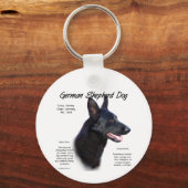 Duitse herdershond (blk) Geschiedenis Ontwerp Sleutelhanger (Voorkant)