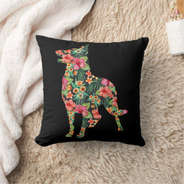 Duitse Herdershond Bloem Grappige Hond Silhouet Bl Kussen