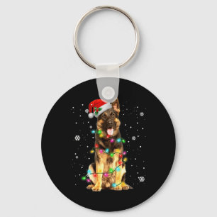 Duitse Herdershond Boom Kerstmis Kerstmis Honden C Sleutelhanger