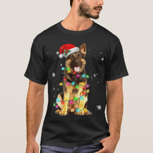 Duitse Herdershond Boom Kerstmuts Kerstmis Honden T-shirt