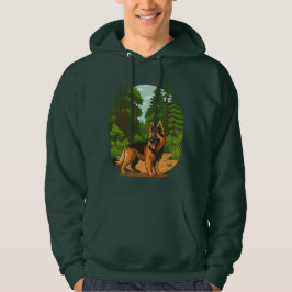 Duitse Herdershond Bos Avontuur Hond Hoodie