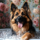 Duitse Herdershond Bubbelbad Hemelgenoegen Canvas Afdruk