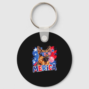 Duitse herdershond bubblegum 4 juli Amerikaans Sleutelhanger