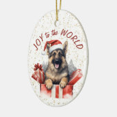 Duitse Herdershond Cadeaobox Vreugde voor de Werel Keramisch Ornament (Links)