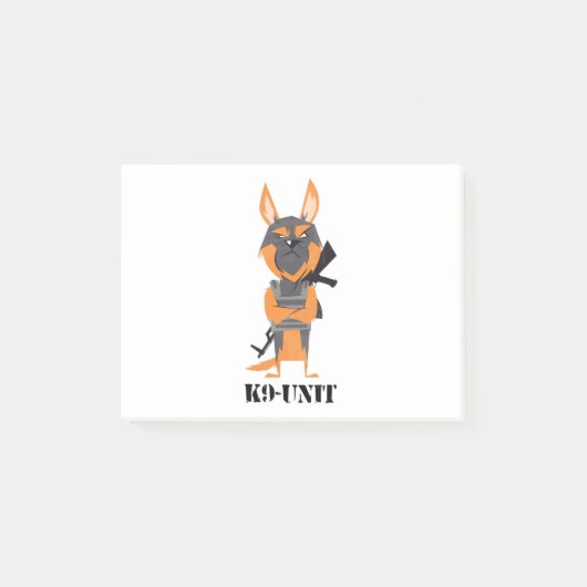 Duitse Herdershond Cartoon K9-eenheid Hond Design Post-it® Notes (Voorkant)