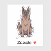 Duitse Herdershond Cartoon Portret Sticker (Vel)