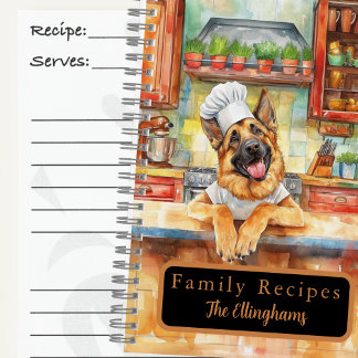 Duitse Herdershond Chef Spiraal Receptenboek Notitieboek