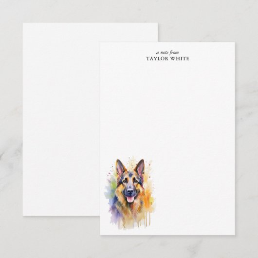 Duitse herdershond dank u notitiekaartje (Voorkant / Achterkant)