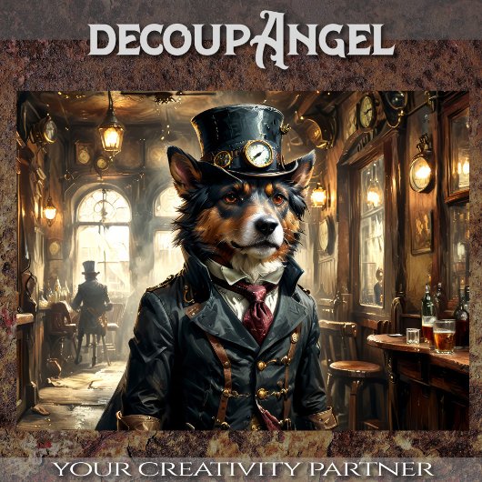 Duitse herdershond - Decoupage - Tissuepapier