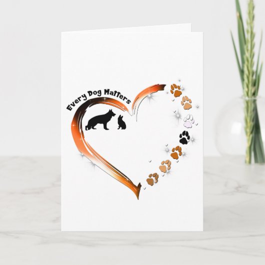 Duitse Herdershond Elke Hond Telt Hart Huisdier Po Kaart (Voorkant)