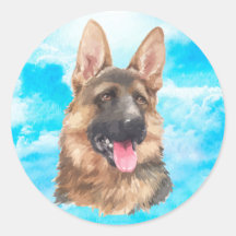 Duitse herdershond Elzassische GSD Pet Waterverf