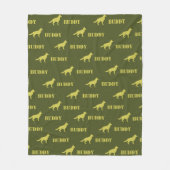 Duitse herdershond, foto en aangepaste naam herhal fleece deken (Voorkant)