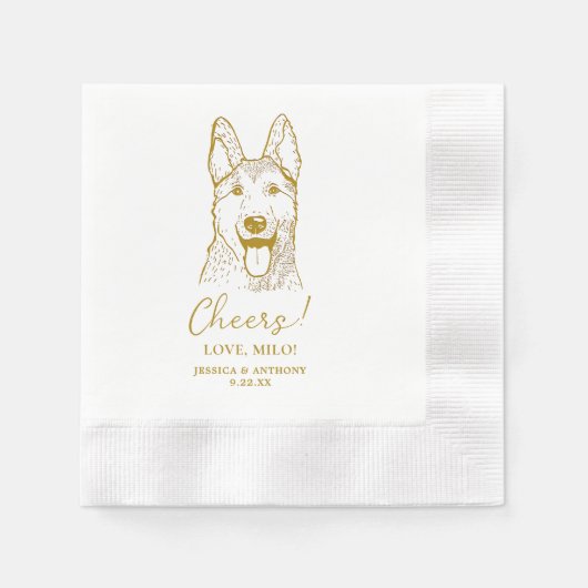 Duitse herdershond gepersonaliseerd Cheers servett Servet (Voorkant)