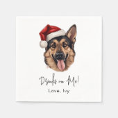 Duitse herdershond gepersonaliseerde Drinken op mi Servet (Voorkant)