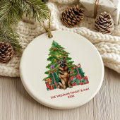 Duitse herdershond gepersonaliseerde kerst keramisch ornament