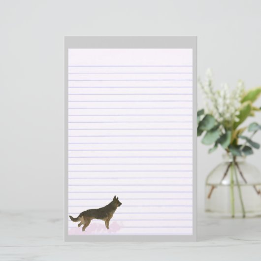 Duitse herdershond gevoerd briefpapier (Staand voorkant)