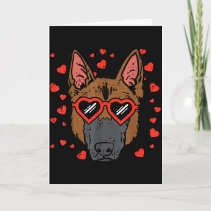 Duitse Herdershond Gezicht Hart Gles Valentijnsdag Kaart