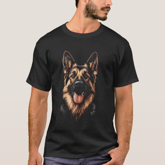 Duitse Herdershond Gezicht T-shirt (Voorkant)