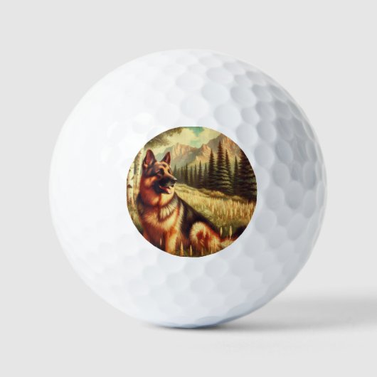 Duitse Herdershond Golfballen (Voorkant)