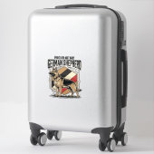 Duitse Herdershond Grafisch Vintage Gravure Honden Sticker (Koffer)