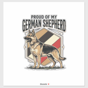 Duitse Herdershond Grafisch Vintage Gravure Honden Sticker