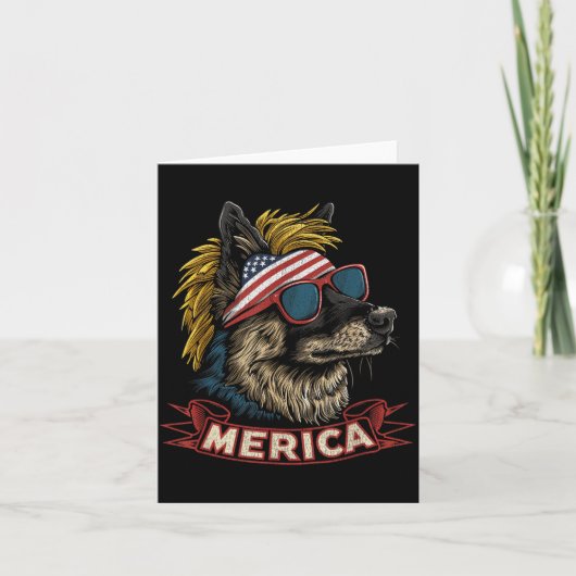Duitse Herdershond - Grappige 4 juli Amerikaanse Kaart (Voorkant)