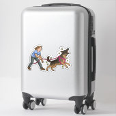 Duitse Herdershond (GSD) Bijtwerk Autodecal Sticker (Koffer)