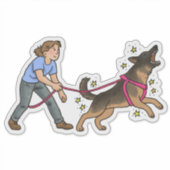 Duitse Herdershond (GSD) Bijtwerk Autodecal Sticker (Voorkant)