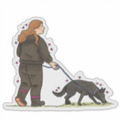 Duitse Herdershond (GSD) Bitework Autodecal Sticker (Voorkant)