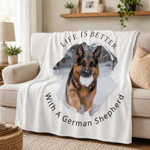 Duitse Herdershond GSD Foto Leven Is Beter Fleece Deken