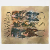 Duitse herdershond - GSD-schildercollage Fleece Deken (Voorkant (Horizontaal))