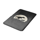 Duitse Herdershond Halloween Dinosaur Maan Silhoue Badmat (Gekanteld)