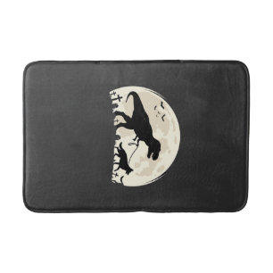 Duitse Herdershond Halloween Dinosaur Maan Silhoue Badmat