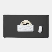 Duitse Herdershond Halloween Dinosaur Maan Silhoue Bureaumat (Keyboard & Muis)