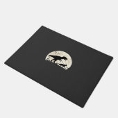 Duitse Herdershond Halloween Dinosaur Maan Silhoue Deurmat (Schuin)