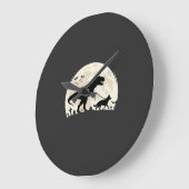Duitse Herdershond Halloween Dinosaur Maan Silhoue Grote Klok (Hoek)