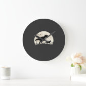 Duitse Herdershond Halloween Dinosaur Maan Silhoue Grote Klok (Huis)