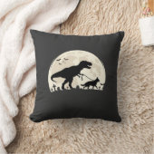 Duitse Herdershond Halloween Dinosaur Maan Silhoue Kussen (Deken)