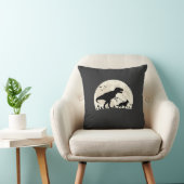 Duitse Herdershond Halloween Dinosaur Maan Silhoue Kussen (Stoel)