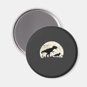 Duitse Herdershond Halloween Dinosaur Maan Silhoue Magneet (Voorkant / Achterkant)