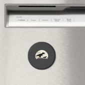 Duitse Herdershond Halloween Dinosaur Maan Silhoue Magneet (Insitu (Vaatwasser))