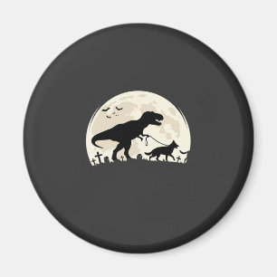 Duitse Herdershond Halloween Dinosaur Maan Silhoue Magneet