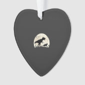 Duitse Herdershond Halloween Dinosaur Maan Silhoue Ornament (voorkant)