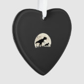 Duitse Herdershond Halloween Dinosaur Maan Silhoue Ornament (voorkant)