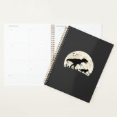 Duitse Herdershond Halloween Dinosaur Maan Silhoue Planner (Display)